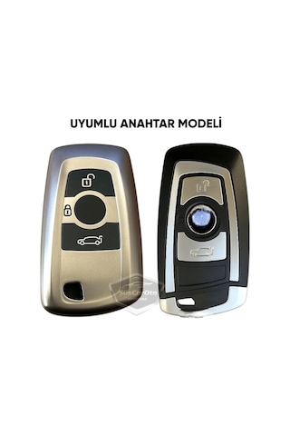 Bmw 1 3 5 7 Serisi F30 F25 F20 F18 F16 F15 F10 & X1 X3 X4 X5 Uyumlu Silikon Anahtar Kılıfı Oto Anahtar Kabı Darbe Emici Anahtarlık Koyu Titan Gri 00 Şüscaroto Aksesuar