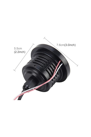 Mercekli Angel Yuvarlak Led Kırmızı Sis Farı 7.6cm Metal Gövde