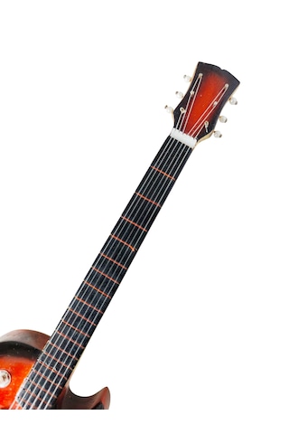 El Yapımı 1/4 Ölçek Minyatür Elektro Gitar Les Paul Fire Standard