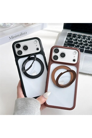 Bikapak Magup Apple iPhone Uyumlu 18/17 Kahverengi Kapak
