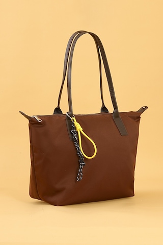 Orijinal Geniş Hacimli Su Geçirmez Paraşüt Kumaş Shopper Trend Ve Şık Büyük Boy Omuz Ve Kol Çantası Kahverengi