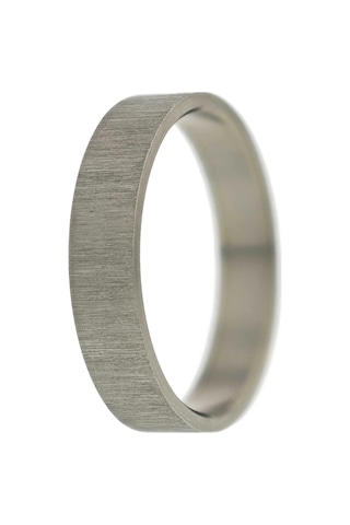 6mm Fırçalanmış Mat Düz Kadın Erkek Çelik Alyans Yüzük Cl46 Beyaz