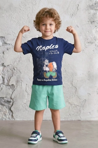 Dmb Kids Erkek Çocuk Penye Şortlu Takım Dmb-7637 İndigo