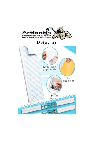 Artlantis Yapışkanlı Şeffaf Asetat 3 Adet 45cm X 2 Metre Djfix Kendinden Yapışkanlı Şeffaf Rulo Asetat Transpara Genel