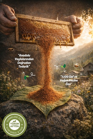 Yörem Afyon Usta Arıcıların Seçkisi Anadolu Yaylalarından Gelen Gizli Cevher Saf Propolis Tozu, Ekstraktı 50gr