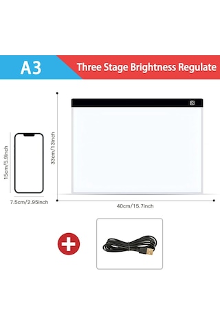 Techtic A3 Led Işıklı Çizim Tableti Led Çizim Kopyalama Tableti