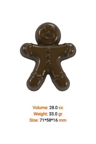 Yılbaşı Gingerman Adam Polikarbon Çikolata Kalıbı Renksiz