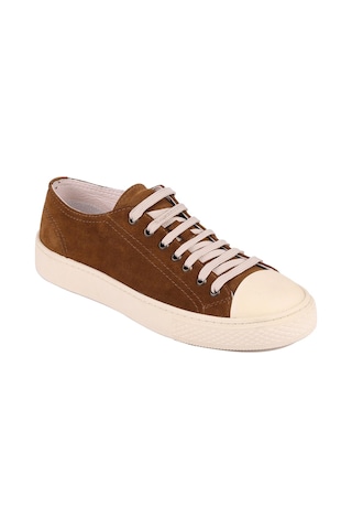 Shoetyle - Taba Hakiki Süet Bağcıklı Erkek Sneaker 666-25-1250 Taba