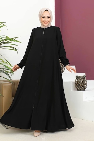Medine İpeği Mevlana Ferace - Siyah / F0123 Siyah