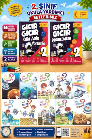 2.sınıf Oku Anla Yorumla + Problemler + Ama Neden Hikaye Seti