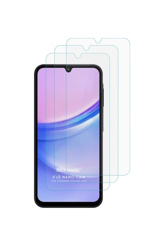 Microsonic Samsung Galaxy Uyumlu A06 Screen Protector Nano Glass Cam Ekran Koruyucu 3 Lü Paket