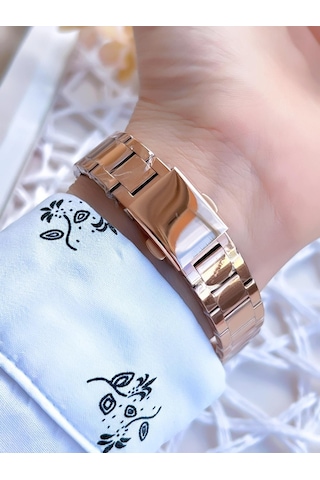 Ferro Rose Gold Renk 3 Atm Suya Dayanıklı Çelik Kordon Özel Tasarım Kadın Kol Saati Bf21129awt-c