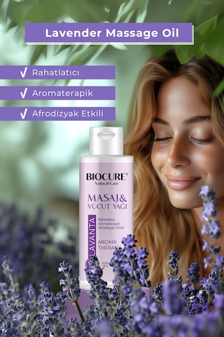 Biocure Lavanta Özlü Masaj ve Vücut Bakım Yağı 100 ML