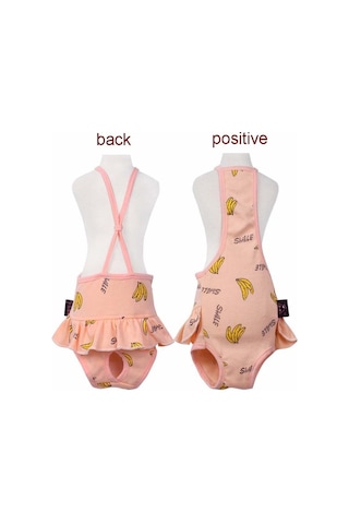 Muz Baskılı Köpek Fizyolojik Pantolon Rahat Nefes Alabilir Askılı Pet Fizyolojik Pantolon, Boyut: Xl Pembe