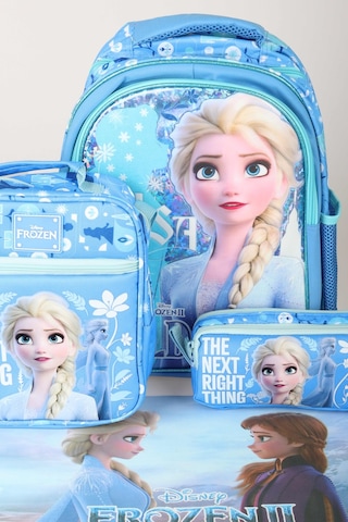 Dekomus Lisanslı Elsa Frozen Ice Glow Colleciton Büyük Boy Okul Çantası,beslenme Çantası,kalem Çantası Ve Beslenme Örtüsü Seti Altın