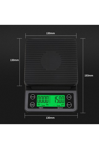 Ximistore9 0.1g Hassas Mutfak Terazisi, 3kg Kapasiteli, Zamanlayıcılı, Pil Dahil Değil Siyah