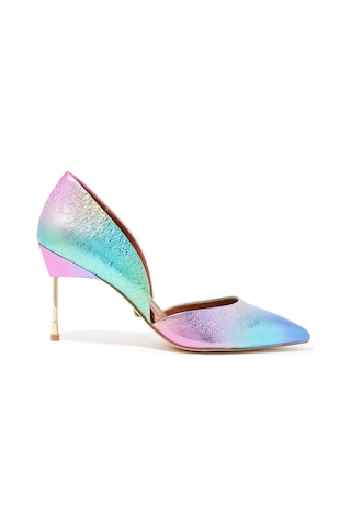 Kurt Geiger Parlak Metalik Deri D'orsay Topuklu Ayakkabı Acı Kahverengi