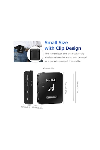 Ruicoo M-vave Wp-10 Kablosuz Transmitter - 2.4ghz 12ms Gecikme, 30m Menzil, 24bit/48khz Kayıpsız Ses Kalitesi Alıcı Hariç