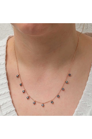 Artsmagazinmücevher Gümüş Mistik Topaz Taşlı Rose Şans Kadın Kolye