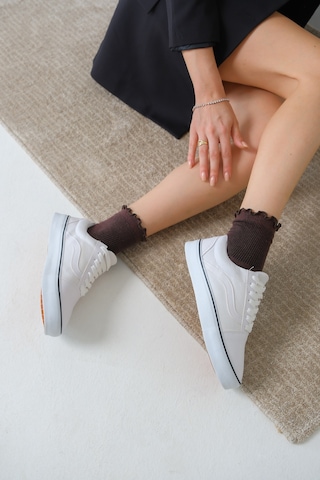 Daxtors Garantili Wanso Günlük Ortopedik Kadın Sneaker Spor Ayakkabı Beyaz