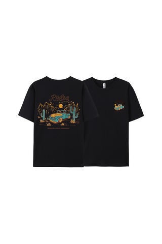 Startmore Y2k Vintage Tişört Tee Rodeg Batı Aşk Nazikçe Romantik Çöl Siyah