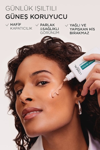 L'Oréal Paris Bright Reveal Koyu Leke Karşıtı Renkli Fluid Günlük Yüz Güneş Kremi SPF50 Medium 50 ML