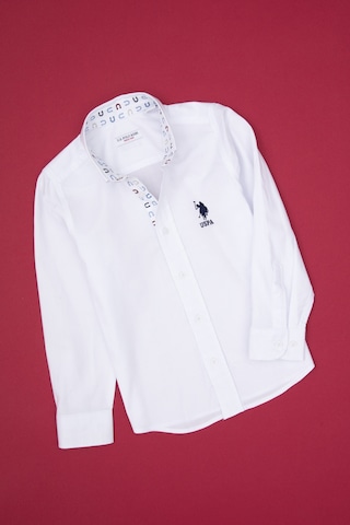 U.s. Polo Assn. Erkek Çocuk Beyaz Gömlek Desenli 50316701-vr013 Beyaz