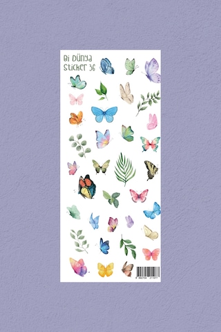 M36 Kelebek Temalı Sticker Seti Çok Renkli M36 Kelebek Temalı Sticker Seti Çok Renkli