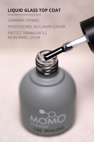 Momo Professional Kalıcı Oje İçin Liquid Glass Top Coat 9 Ml