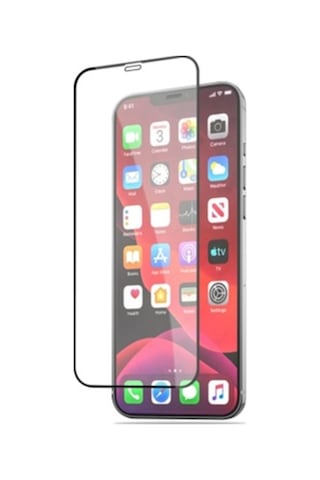 Apple Uyumlu   iPhone 12 6.1 Full Glue Tempered Cam Ekran Koruyucu Full Siyah