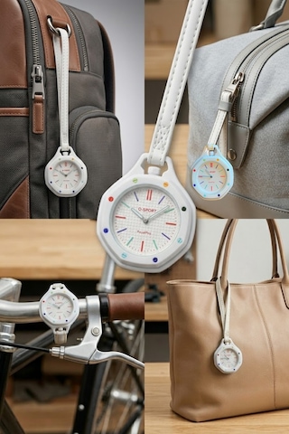 Boyol Pop Çanta Charm Unisex Aksesuar Saat D-sport Beyaz D-402