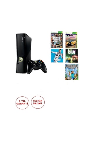 Xbox 360 Slim 250 GB 30 Oyun Yüklü Konsol + Jtag (İthalatçı Garantili)