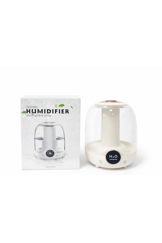 3000 Ml Ultrasonik Hava Nemlendirici Dijital Ekranlı, Aromaterapi Özellikli, Gece Lambalı Buhar Makinesi