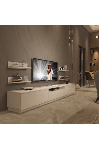 Decoraktiv Trendstyle 270rs Slm Tv Ünitesi Tv Sehpası - Parlak Beyaz