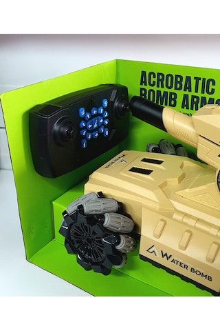 Oyuncak Uzaktan Kumandalı Şarjlı Sesli Su Boncuğu Atan Tank