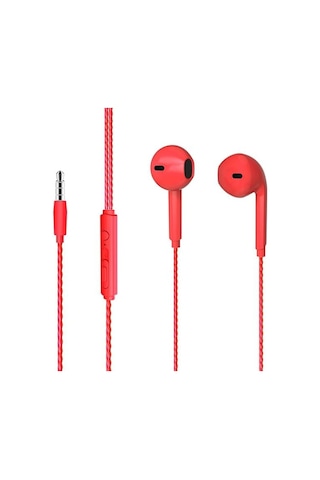 Lecoo Eh104r 3.5 Mm Jacklı Kablolu Kulak İçi Mikrofonlu Kulaklık Kırmızı 2