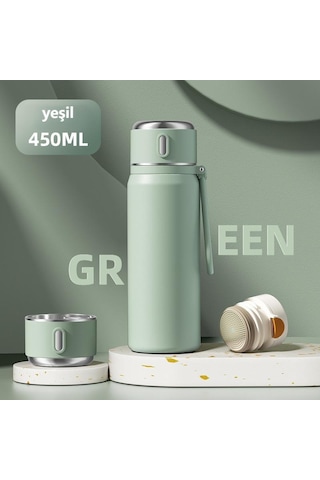 Aoyingnettech Kızlar İçin Termos Kupa Yüksek Değer 316 Paslanmaz Çelik Büyük Kapasiteli Su Bardağı Taşınabilir Öğrenci Okulu Özel Su Bardağı Açık Kamp Termos Kupa Yeşil