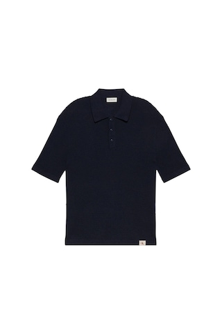 Calvin Klein Ss Smth Cttn Wffl Pamuklu Polo Yaka Lacivert Erkek T-shirt-8686 Lacivert