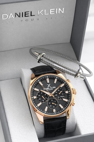 Daniel Klein Deri Kordon İç Kadran Fonksiyonları Aktif 3 Atm Suya Dayanıklı Erkek Kol Saati E14239-5 Rose Gold