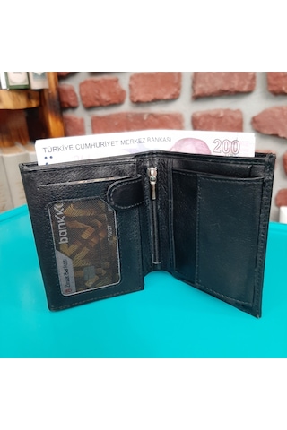 Gvnbag Hakiki Deri Erkek Bozuk Para Gözlü Siyah Cüzdan Gvn-0114 Siyah