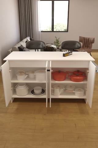 Ae-2080 Patentli Ayder Mutfak Adası Beyaz Raflı, Çok Amaçlı