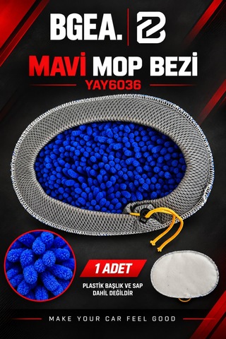 Bgea Mavi Şönil Dokulu Yedek Mop Bezi İpli Sabitlemeli 1 Adet Bgea Mavi Şönil Dokulu Yedek Mop Bezi İpli Sabitlemeli 1 Adet
