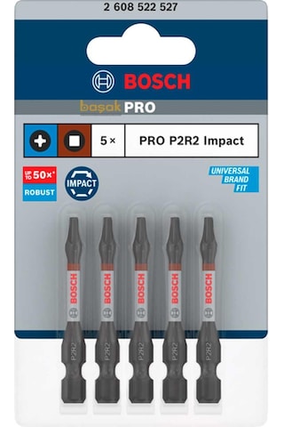 Bosch Pro Impact P2r2 55 Mm Yıldız-kare Bits Uç 5'li 2608522527