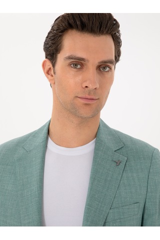 Cacharel Mint Slim Fit Yün İpek Karışımlı Blazer Ceket Mınt