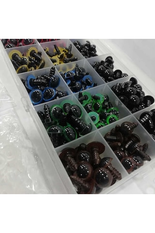 Amigurumi Kilitli Göz Seti Renkli ( 150 Çift ) - Kutu Hediyeli