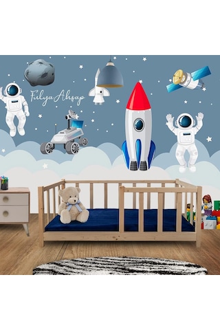 Masif Ahşap Naturel Karyola Çocuk Yatağı 70x130 Cm