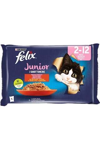 Felix Kedi Maması Sığır Etli & Tavuklu Ekonomik Paket 12'li 4 x 85 G Felix Kedi Maması Sığır Etli & Tavuklu Ekonomik Paket 12'li 4 x 85 G