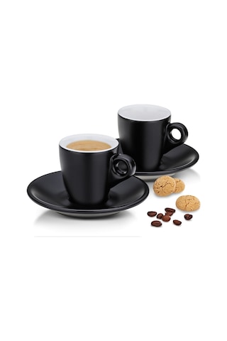 Kela 12750 Mattıa Espresso Fincan Seti 2li Siyah 50ml