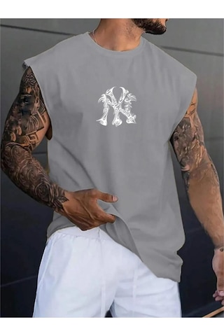 Altamira Erkek Ny Baskılı Oversize Kolsuz T-shirt 001