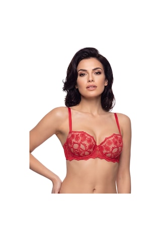 Donlaritta Kırmızı Dolgulu Desenli Push Up Destekli Sütyen 70b - 75b - 80b- 85b